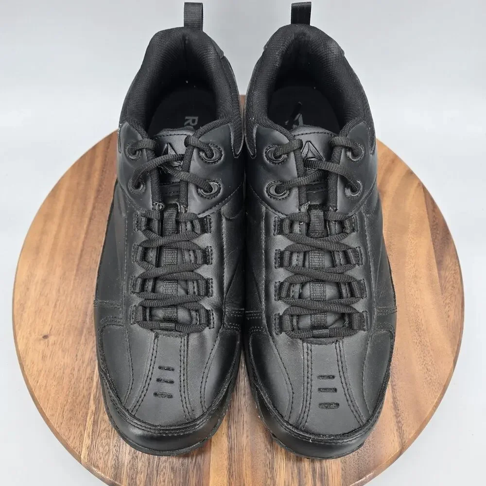Reebok Shoes Mens 14 Black Leather Slip Resistant Walking Work Sneakers